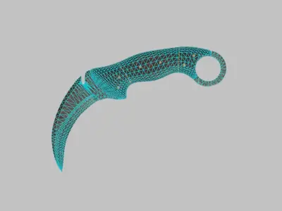Damascus Karambit Free low-poly 3D model