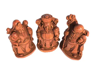 Fu Lu Shou Low-poly 3D model