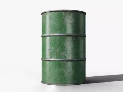Steel Barrel - Green - Dirty 3D model