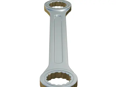 Silver Wrench Low-poly 3D model