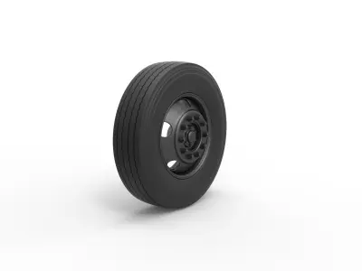5 Hole front wheel of Vintage School bus Scale 1 to 25 3D print model