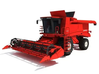 Red Combine Harvester 3D model purchase