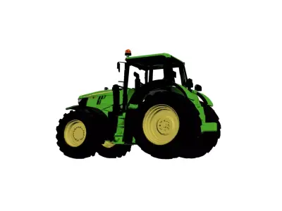 John Deere 6195M Low Poly Tractor Optimized Farm Vehicle 3D Low-poly 3D model