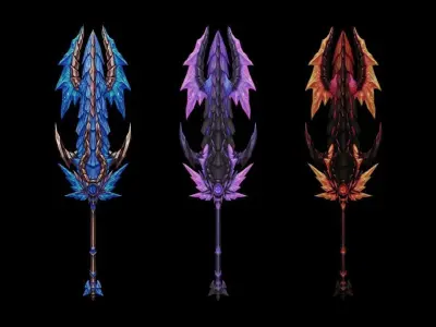 Glorious Sword Low-poly 3D model
