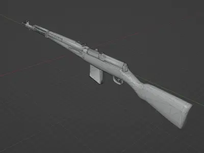 SVT 40 rifle Low-poly 3D model