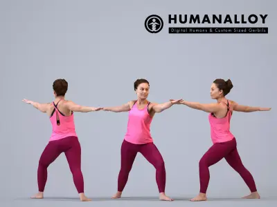 00349Anisa006 - Adult Caucasian woman exercising in modern 3D model