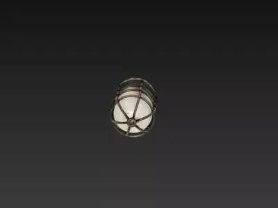 Industrial Hanging Cage Lamp - Sci-Fi Steampunk Light - PBR Low-poly 3D model