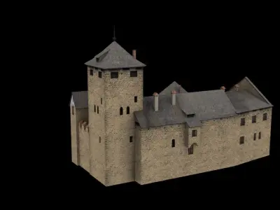 Castle 1 medieval Low-poly 3D model