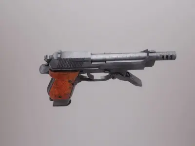 Barretta93r gun Low-poly 3D model