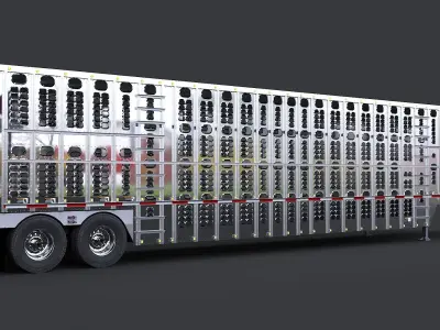 Livestock Semi Trailer  Low-poly 3D model