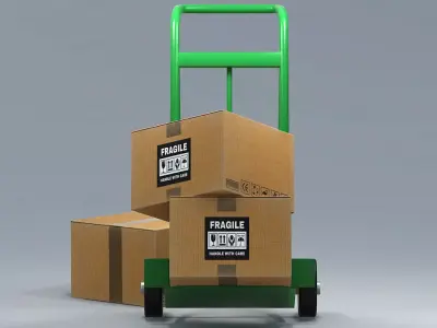 Hand Truck Low-poly 3D model buy