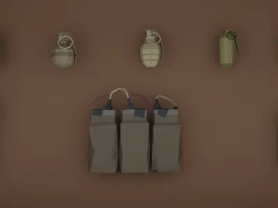 Grenades Pack Low-poly 3D model