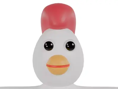 3D model of a cartoon chicken Free 3D model