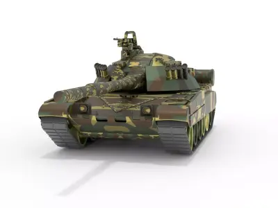Tank T-80 UK battle tank CGI 3D Model 3D model