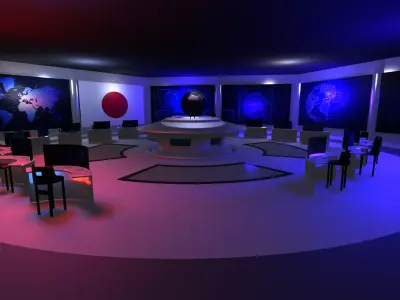 Command Center - Control Room- Military Base - Japan Low-poly 3D model