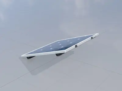 Solar module version 3 2x2m tilt angle 20 degrees without stand Low-poly 3D model