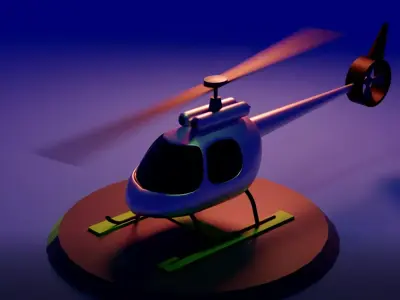 Helicopter Animation Low-poly 3D model