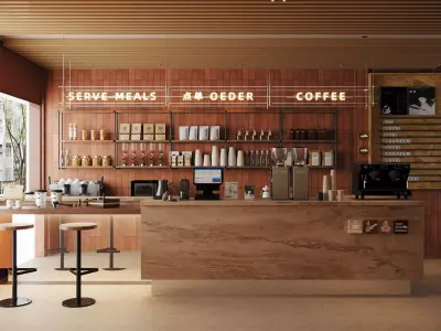 coffee shop coffee bar 3D model