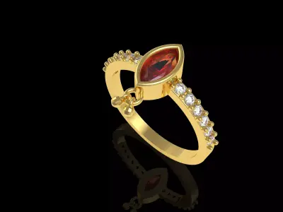 Ruby Marquee Ring 3D print model
