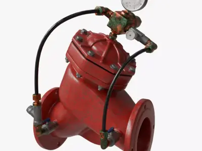 Old water pressure control valve 3D model