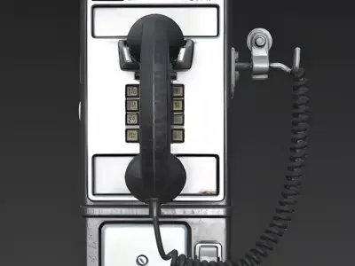 Realistic Vintage Payphone 3d model Low-poly 3D model