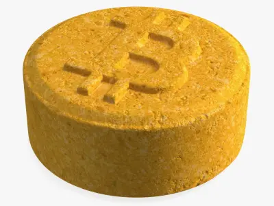 Ecstasy MDMA Pill with Bitcoin Logo 3D model