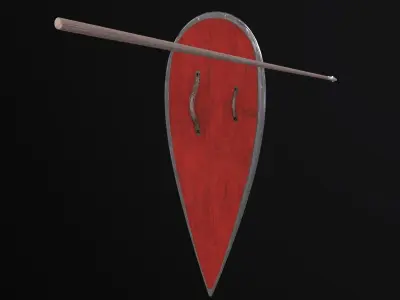 shield with cross Low-poly 3D model