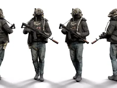 HOUND WOLF SQUAD JACKET - N 3B PARKA Low-poly 3D model