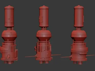 Satelite three different rockets 3D model