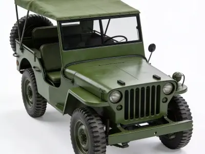 WWII Utility Jeep 3D  Low-poly 3D model