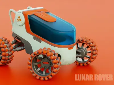 LUNAR ROVER H-12 RIGGED 3D model