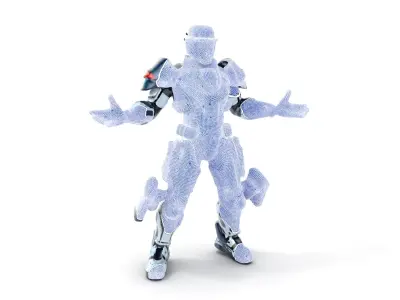Futuristic Combat Soldier Rigged and Animated D Model Low-poly 3D model