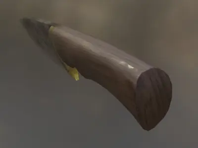 Hunting Camping Cooking and Survival Knife Low-poly 3D model