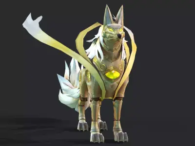 Robot dog Low-poly 3D model order