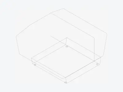 Furniture - Seating - Contemporary - Blume - Closing - Left Low-poly 3D model
