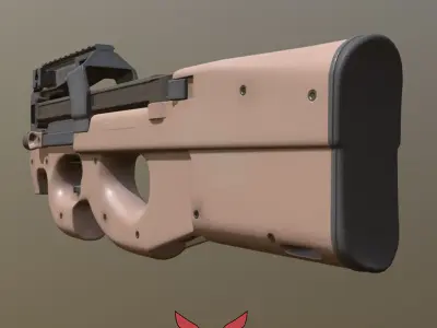 P90 Submachine Gun Low-poly 3D model