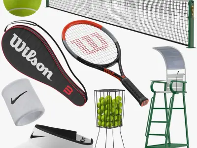 Tennis Sport Equipment Collection 3D model