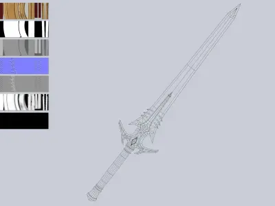 Fire blade Low-poly 3D model get