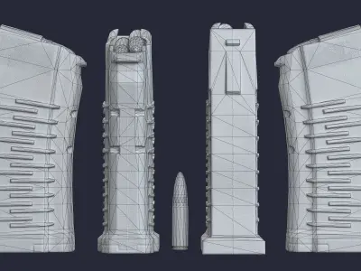 Gun Magazines   Low-poly 3D model