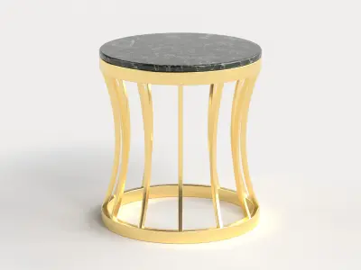 Table 7 Steel Marble Top Coffee Table Low-poly 3D model