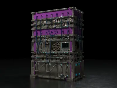 SCI FI Machinery and Crates 3D model