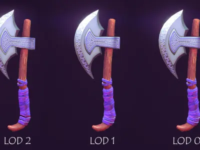 Stylised lowpoly Axe Low-poly 3D model