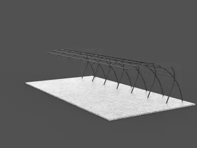 Carport Car Metall 03 3D model