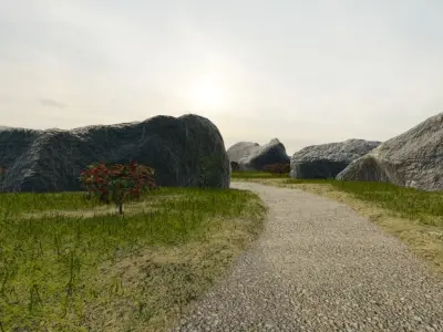Ancient Stone Circle Landscape 3D model