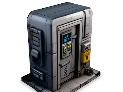 SciFi Utility Kiosk Game Asset Low-poly 3D model