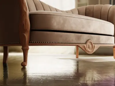 Furniture Sofa Chaise Lounge Low-poly 3D model