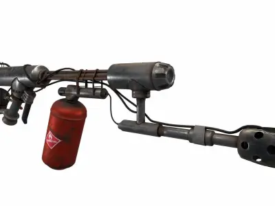 flame gun Low-poly 3D model purchase