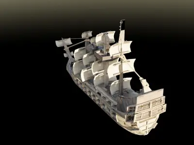 Ship low poly 3D model for free Low-poly 3D model