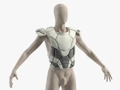  Sports Baseball Chest Shield on Mannequin White 