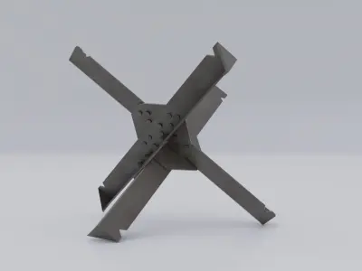 Czech Hedgehog Barricade Anti Tank Barrier Low-poly 3D model